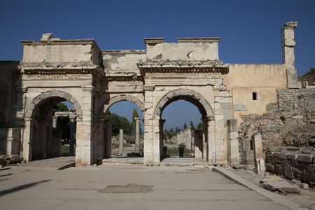 The ruins of Ephesus,  the door near of Celsus library, Turkeyの写真素材