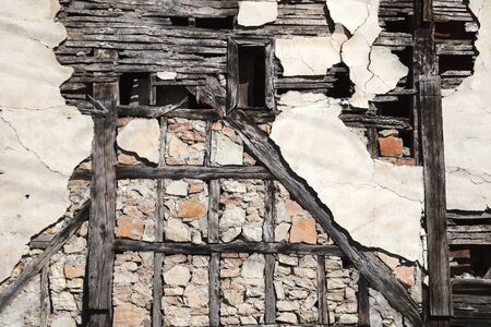 wall of an old house, devastated