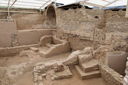 Ruins of the ancient houses in Sardis, a city of the Roman Empire now located in Turkeyの写真素材