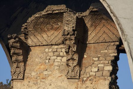 A piece of old Alaaddin palace in Konya TurkeyBeneath the dome-like structure are the scant remains...