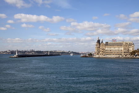 ISTANBUL, TURKEY - NOVEMBER 02, 2015: Haydarpasa railway terminal in the Asian part of Istanbul. Built in 1909 by the Anatolian Railway, has become a symbol of Istanbul and Turkey.のeditorial素材