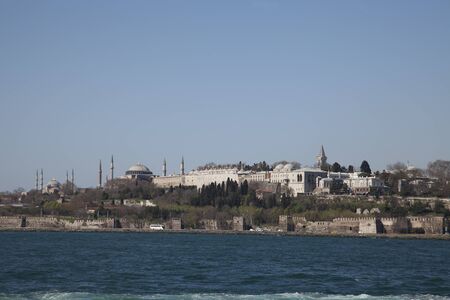 Topkapi Palace, Hagia Sophia and Byzantine walls in Istanbul,Turkeyの写真素材