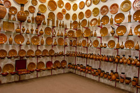 Cappadocia, Turkey- January 10, 2006; Turkish traditional ceramic handicrafts in a local at the...