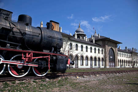 The historic railway station in Karaagac, near Edirne, Turkey