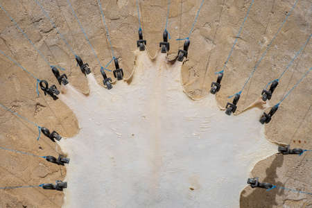 The leather was stretched for making drum, Bergama, Turkey