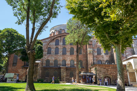 The Hagia Irene located in the outer courtyard of TopkapÄ± Palace is the oldest church of the Eastern Roman Empire (Byzantine). The Hagia Irene today operates as a museum and concert hall.のeditorial素材