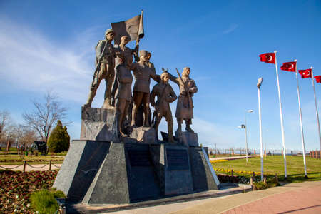 March 20, 2010, Samsun, TURKEY- Army museum and Ataturk Monument This park and museum include a Ship and Statues and a monument and a lot of Canons and torpidosのeditorial素材