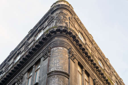 Sirkeci, Istanbul / Turkey - February 15 2018: Art Deco architecture in the city of Istanbul (Sirkeci, Eminonu). Beautiful designed facade view of buildings. Architectural various details of building decoration ..のeditorial素材