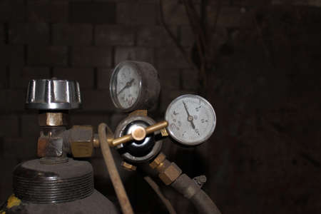 top of the gas bottle. valve manometer reducer