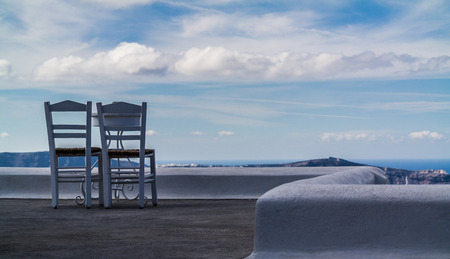 Enjoying Caldera Viewの写真素材