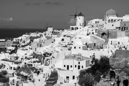 Oia black and whiteの写真素材