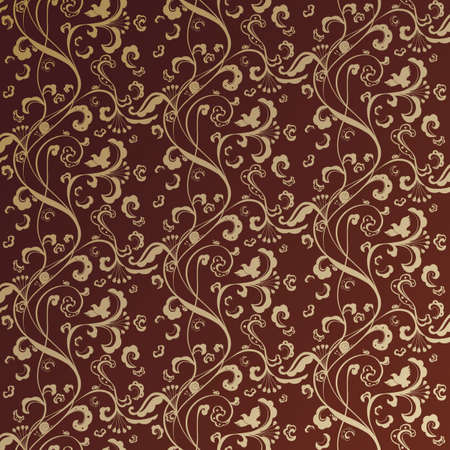 Seamless structure. Wall-paper. Flower ornament. The author's hand-drawing.のイラスト素材