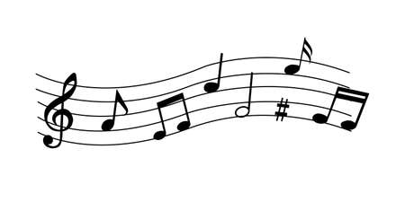 Music notes, musical design element. Isolated vector illustration.のイラスト素材
