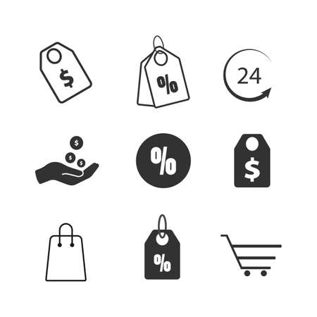 shopping, marketing and sale icons.vectorのイラスト素材