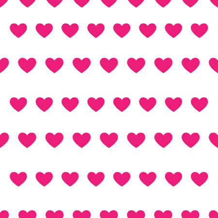 Romantic seamless heart pattern in pink color. Vector design.のイラスト素材