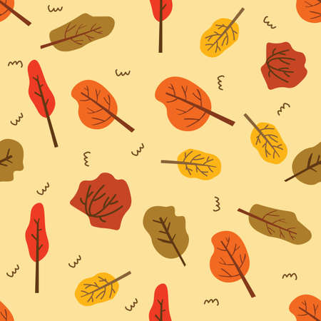 Seamless pattern of autumn trees or leaves. Vector designのイラスト素材