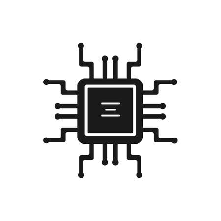 CPU Computer processor symbol icon. isolated vector illustrationのイラスト素材