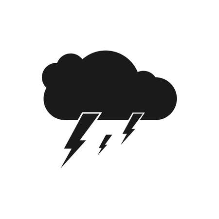 Cloud and lightning icons. isolated vector illustrationのイラスト素材