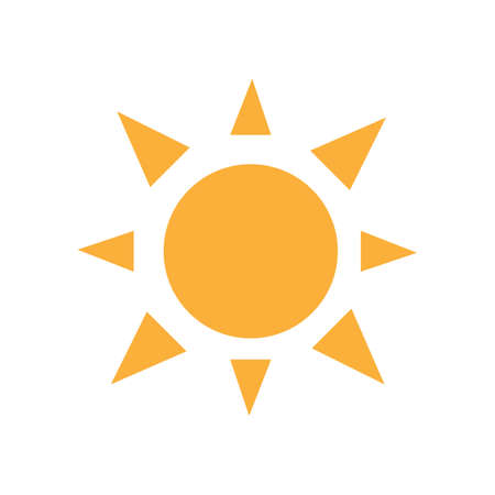 Sun symbol. Sunny weather symbol. Isolated vector illustration logo.のイラスト素材