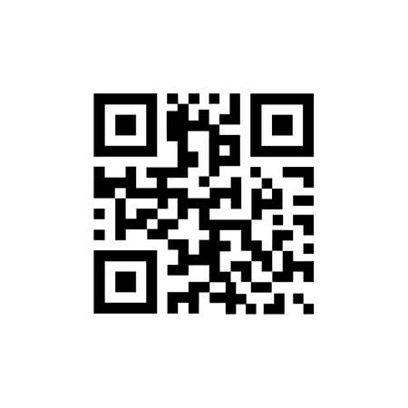 QR Code vector icon. QR code sample for smartphone scanning. Isolated vector illustration.のイラスト素材