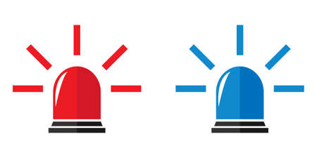 Ambulance or police red flasher siren symbol. Flat isolated vector illustration.のイラスト素材