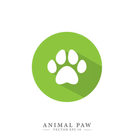 Animal paw print icon. Simple logo vector illustration for graphic and web design. Isolated vector illustration.のイラスト素材