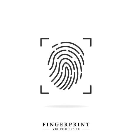 Fingerprint icon. Password identity. Simple flat vector illustration. Logo design.のイラスト素材