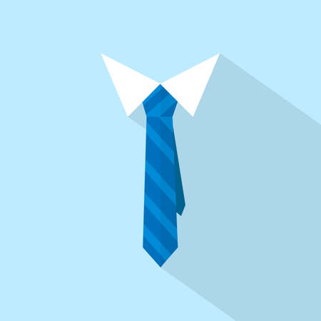 Tie symbol. Vector drawn on blue background with long shadow.のイラスト素材
