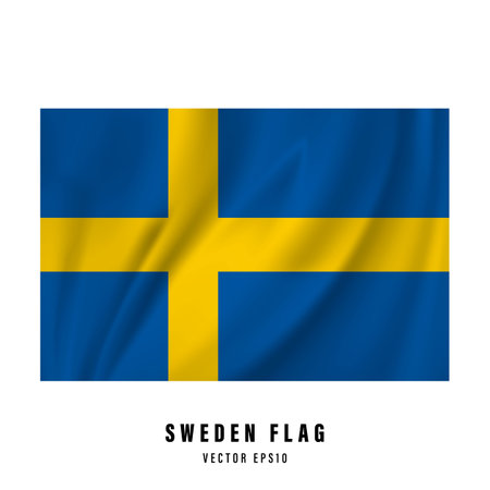 Sweden is waving a flag. Realistic national flag vector design. Isolated.のイラスト素材