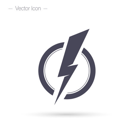 Lightning bolt icon. Electric power vector logo design element.のイラスト素材