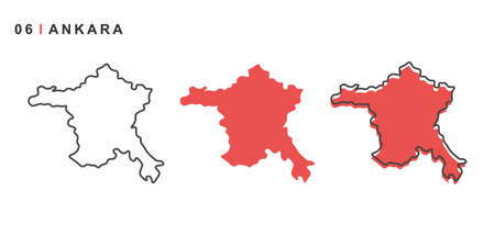 Turkey, Ankara city map. Simple vector illustration isolated on a white background.のイラスト素材