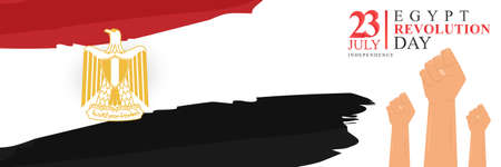 Egypt Independence Day, 23 July 1952 Revolution. Card, banner, poster, background design. Vector...