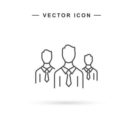People group line icons. Men teamwork, working together concept. Vector iconのイラスト素材