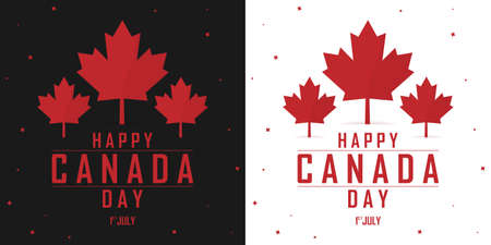 1 July. Happy Canada Day. Card, banner, poster, background design. Vector illustration.のイラスト素材