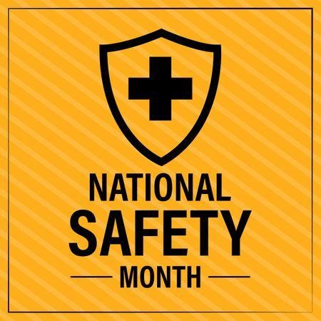 National Safety Month in June. Security concept. Background, poster, card, banner vector illustrationのイラスト素材