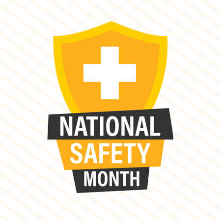 National Safety Month in June. Security concept. Background, poster, card, banner vector illustrationのイラスト素材