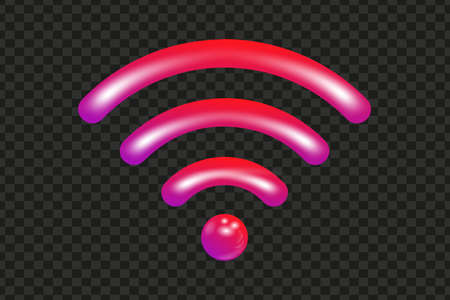 Realistic WIFI 3D icon. Wireless network symbol. Vector illustration isolated on white background.のイラスト素材