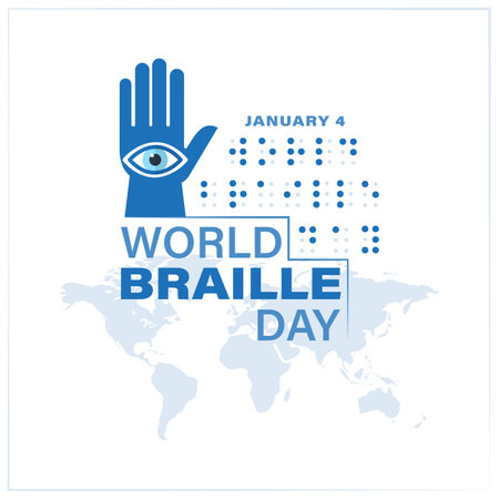 January 4th. World Braille Day. Background, poster, card, banner vector illustrationのイラスト素材