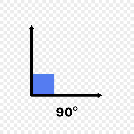 90 degree angle icon. geometric symbol. Vector illustration on transparent backgroundのイラスト素材