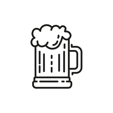 Beer mug line icon, oktoberfest and alcohol, beer glass icon, alcohol drink. Isolated vector illustrationのイラスト素材