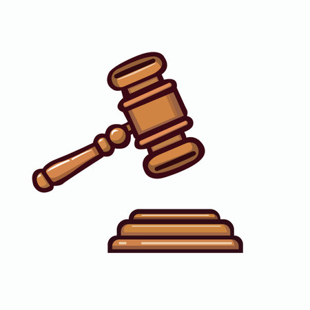 Auction gavel icon. Judge Wooden Hammer flat design, auction, judgment. Isolated vector illustrationのイラスト素材