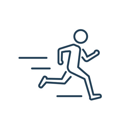 Fast running man. Take your time line icon. isolated vector illustrationのイラスト素材