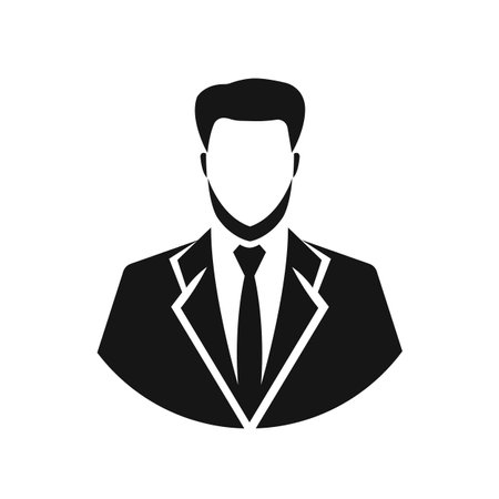 Male icon. User symbol of man in business suit. Vector illustrationのイラスト素材
