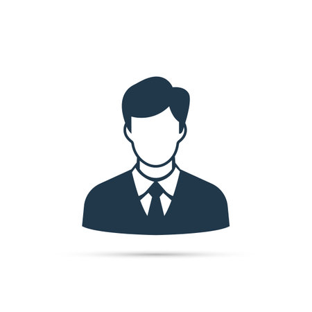 Male icon. User symbol of man in business suit. Vector illustrationのイラスト素材