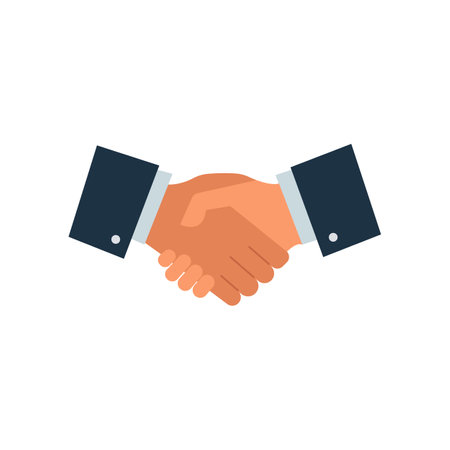 Handshake icon. Partnership, agreement, contract, teamwork. Vector design illustrationのイラスト素材