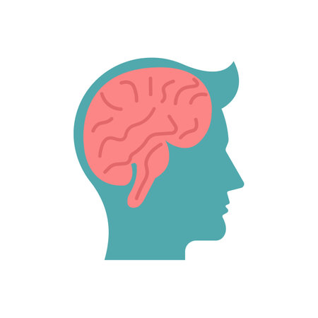 Human head with brain. Neurology. Vector illustrationのイラスト素材
