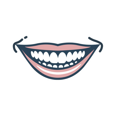 Healthy teeth, a beautiful smile. Vector drawing iconのイラスト素材