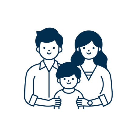 Family, parents and child icon. Vector illustration.のイラスト素材