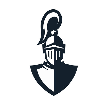 Warrior icon logo. Knight symbol Isolated vector illustration.のイラスト素材