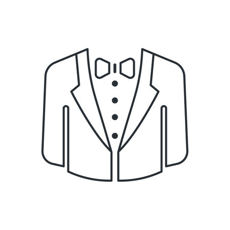 Suit jacket line icon. Outfit, tuxedo. isolated vector illustrationのイラスト素材